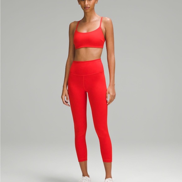 NWT lululemon Wunder Train HR Crop Tight 23" in Hot Heat (Red) Size 2 - Picture 2 of 6